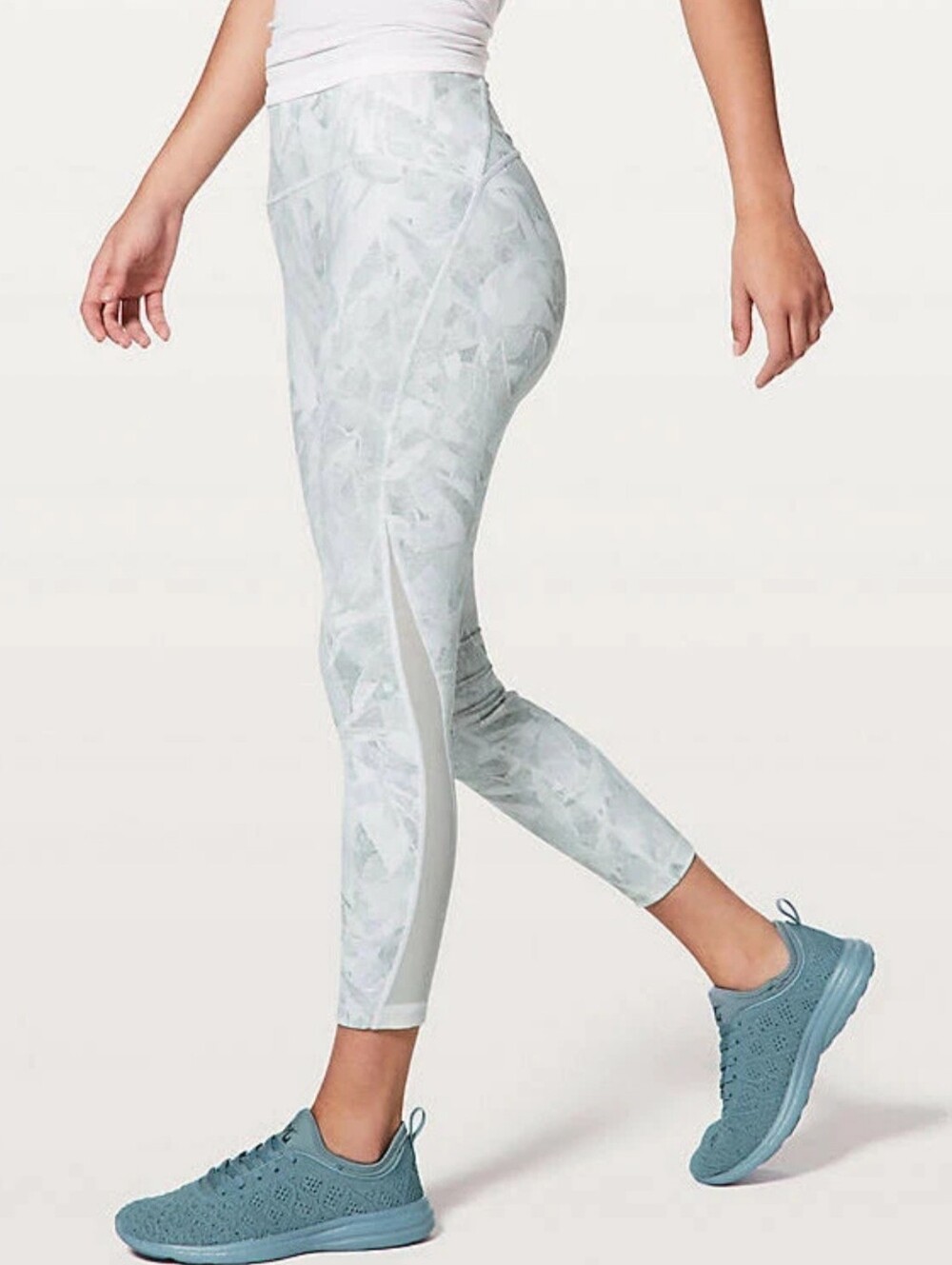 Lululemon Train Times 7/8 Pant Jasmine White Multi Size 4 Gray Yoga Tight